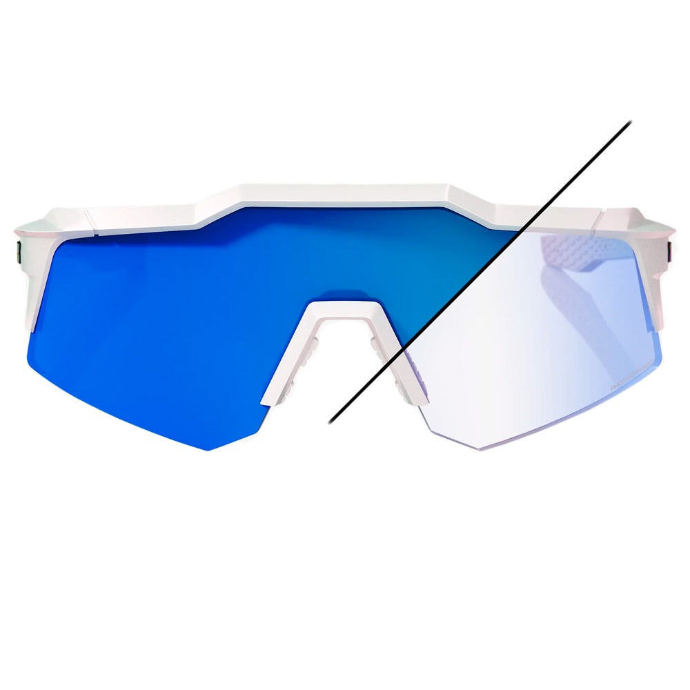 Speedcraft Xs Bastille Pearl White Glitter Blue Mirror Photochromic Lens