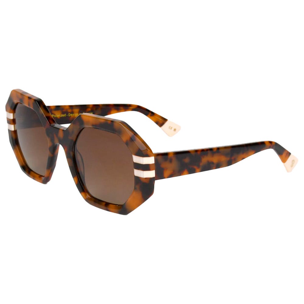Claudia Shiny Cream Tortoise Gradient Brown Polarized