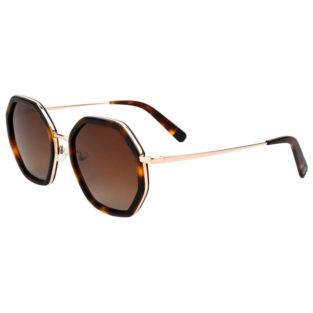 Angela Shiny Gold Tortoise Gradient Brown Polarized