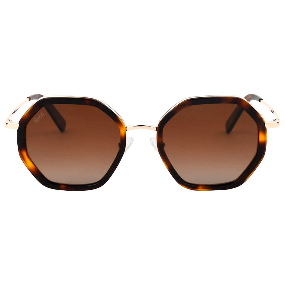 Angela Shiny Gold Tortoise Gradient Brown Polarized