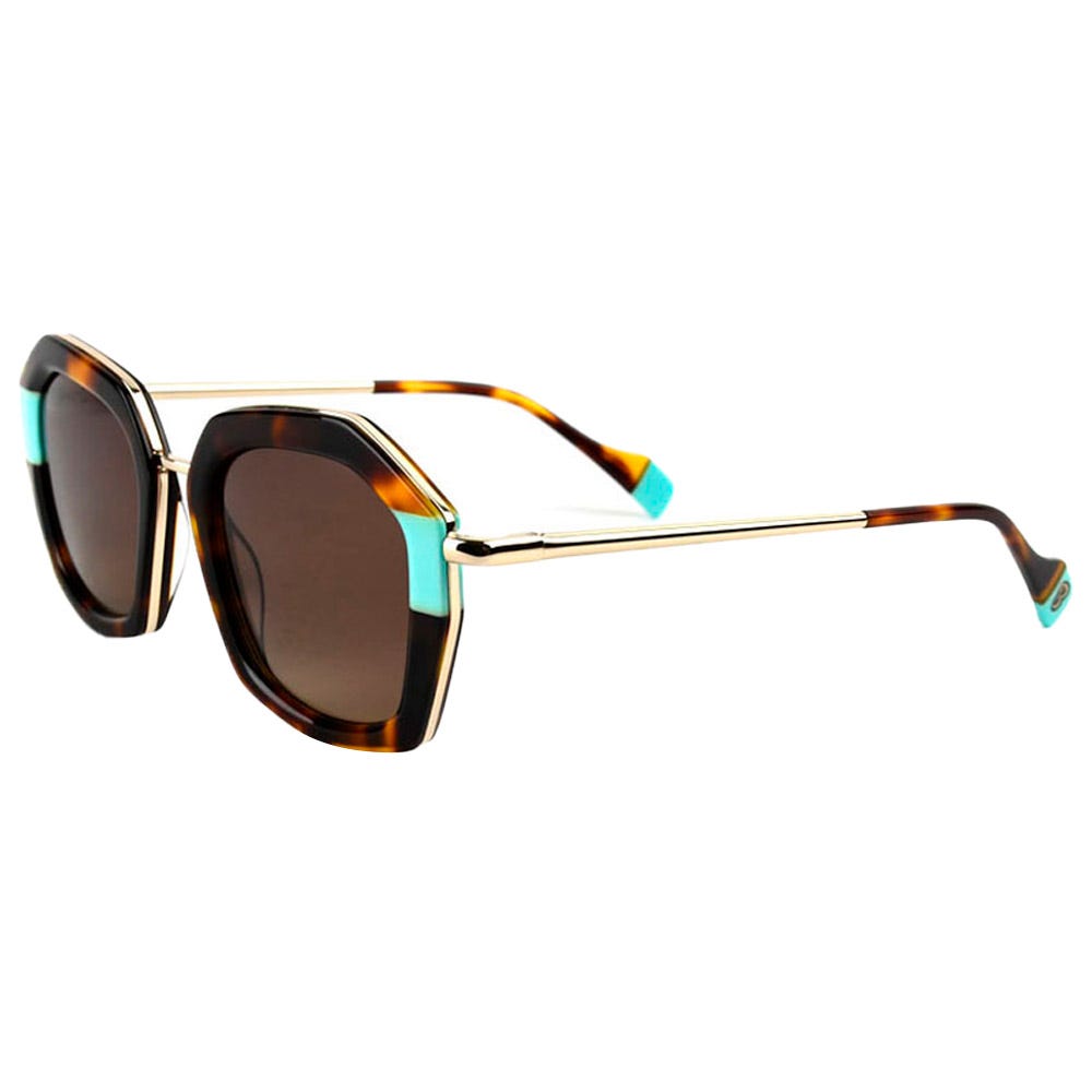 Rosalia Shiny Gold Pastel Blue Tortoise Gradient Brown Polarized