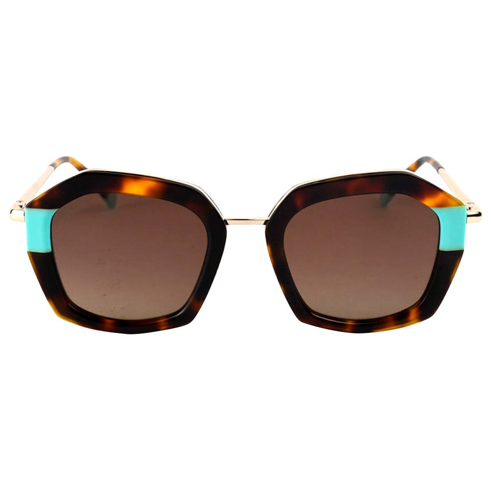 Rosalia Shiny Gold Pastel Blue Tortoise Gradient Brown Polarized