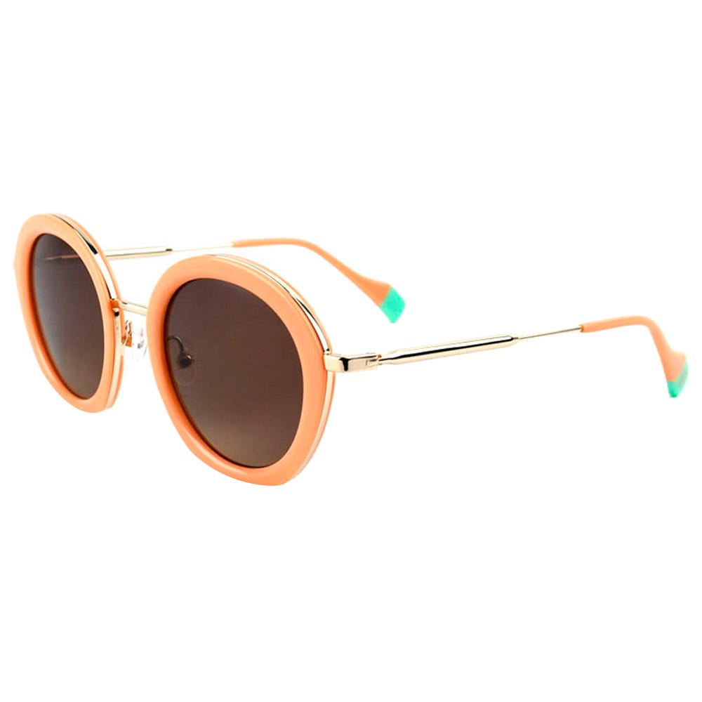 Olivia Shiny Gold Peach Gradient Grey Polarized