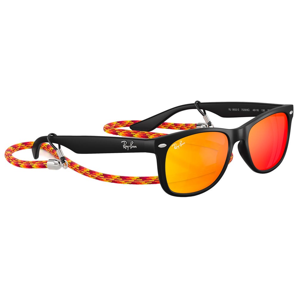 New Wayfarer Kids Polished Rubber Black Brown Orange Mirror