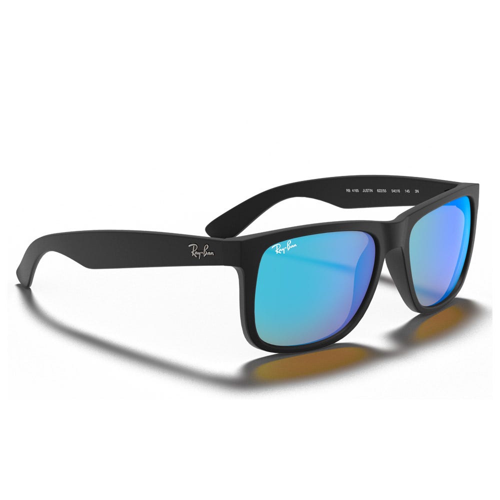 RB4165 Justin Color Mix Matte Rubber Black Mirror Blue