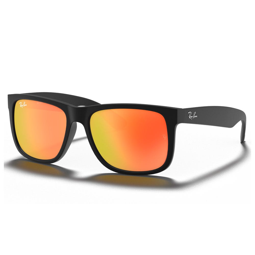 RB4165 Justin Color Mix Matte Rubber Black Mirror Red