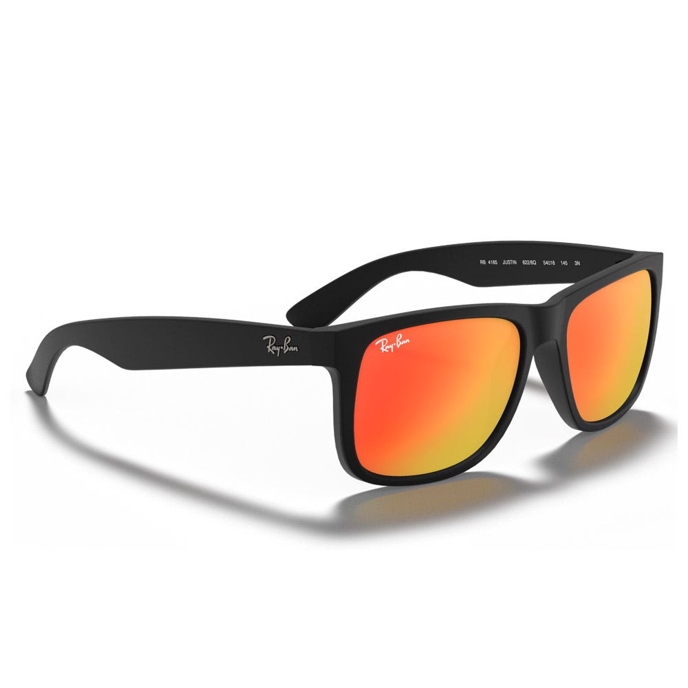 RB4165 Justin Color Mix Matte Rubber Black Mirror Red