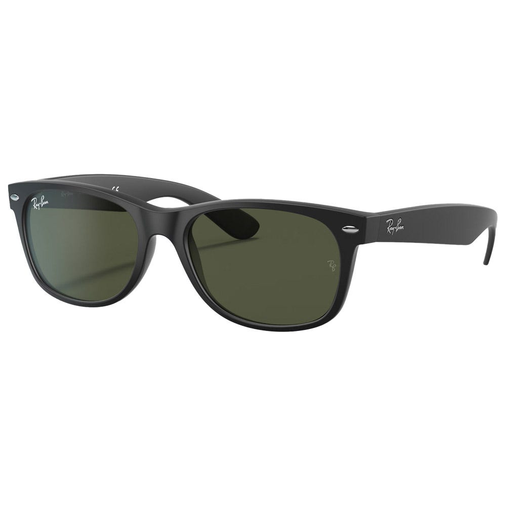 RB2132 New Wayfarer Classic Matte Rubber Black Green G-15