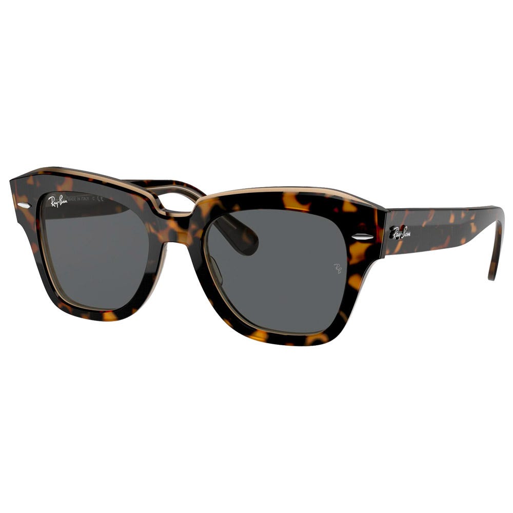 RB2186 State Street Polished Havana Brown Transparent Dark Grey