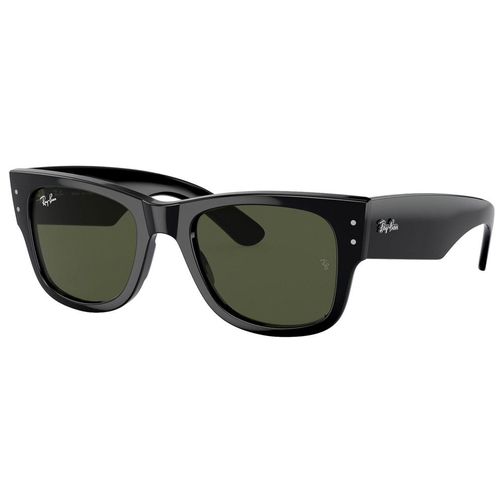 RB0840S Mega Wayfarer Polished Black Green G-15
