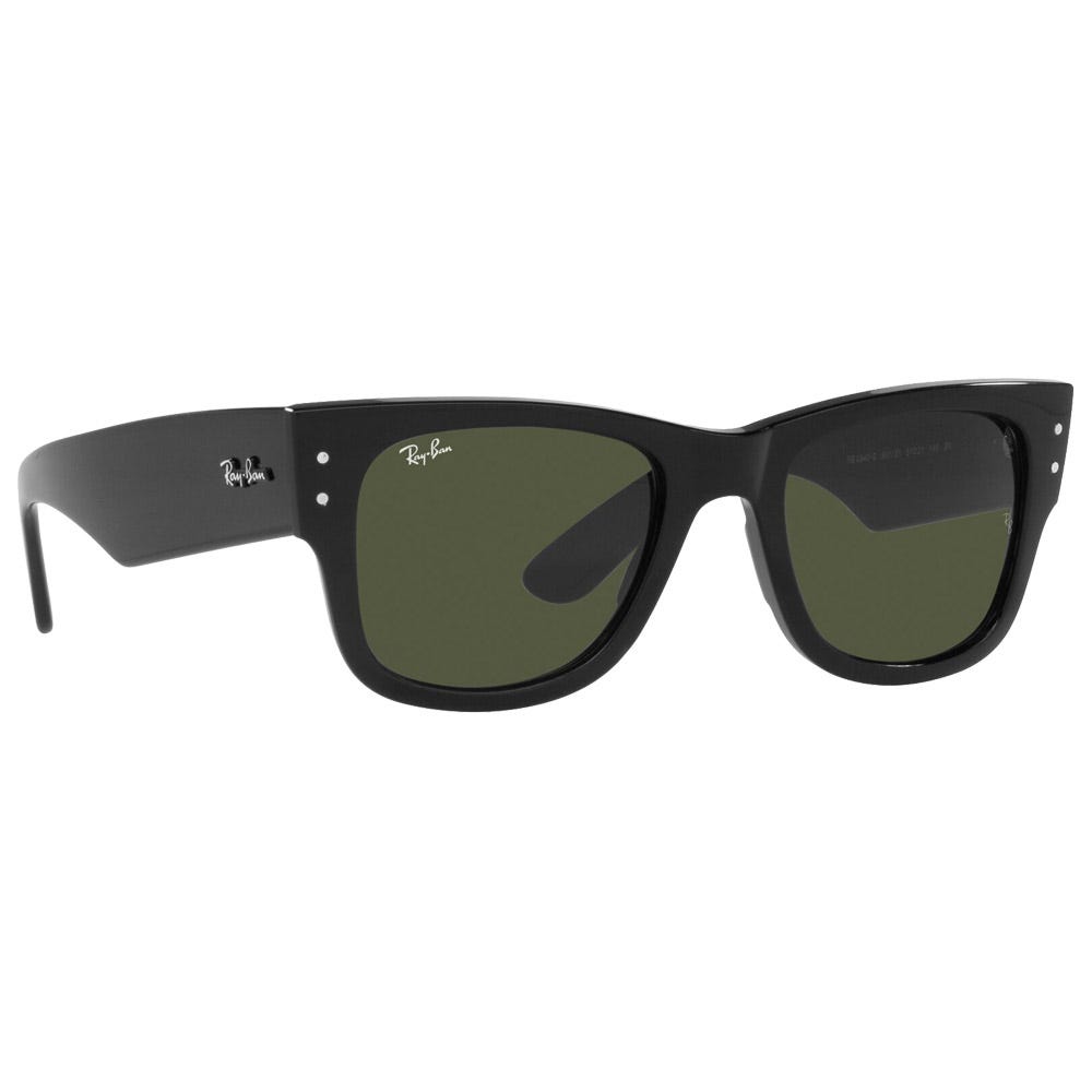 RB0840S Mega Wayfarer Polished Black Green G-15