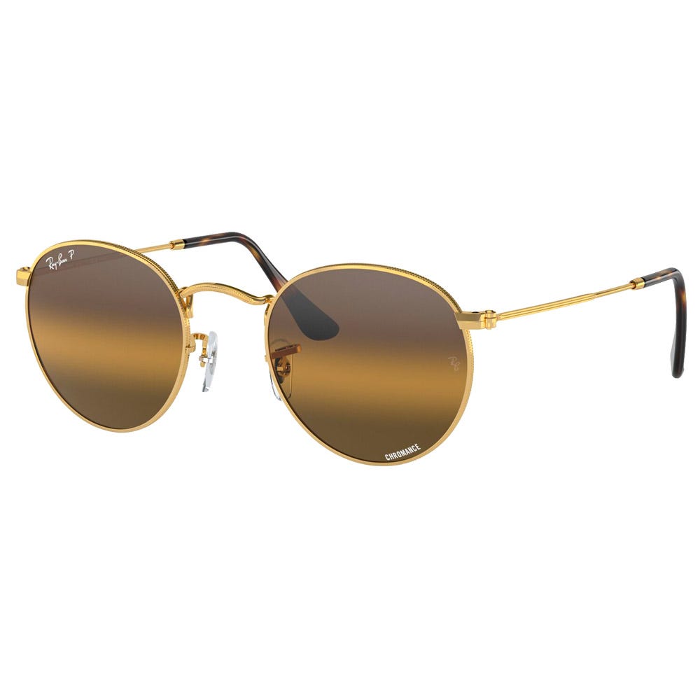 RB3447 Round Metal Polished Gold Chromance Silver Brown Polar