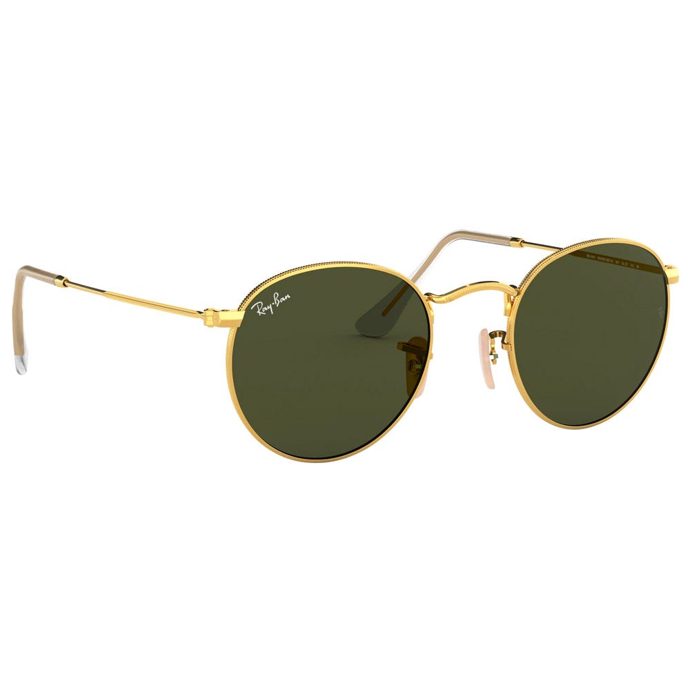 RB3447 Round Metal Polished Gold Green G-15