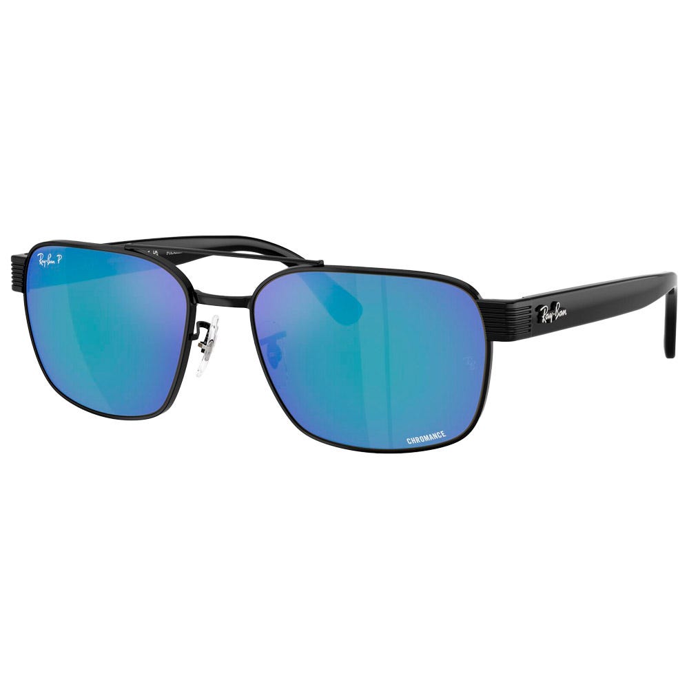 RB3751CH Polished Black Chromance Grey Blue Mirror Polar