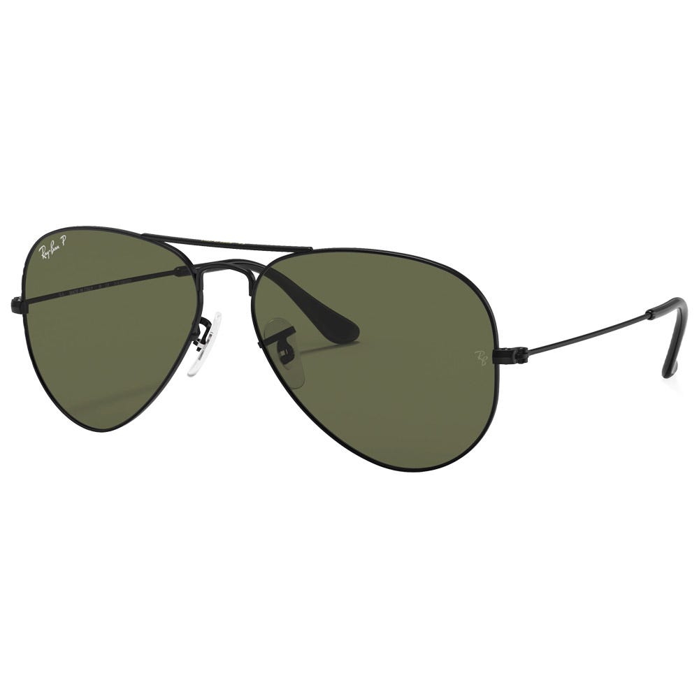 RB3025 Aviator Matte Black Green G-15 Polarized