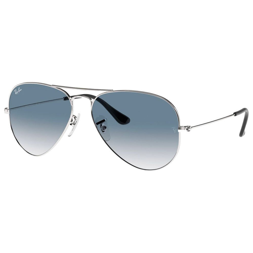 RB3025 Aviator Polished Silver Gradient Light Blue