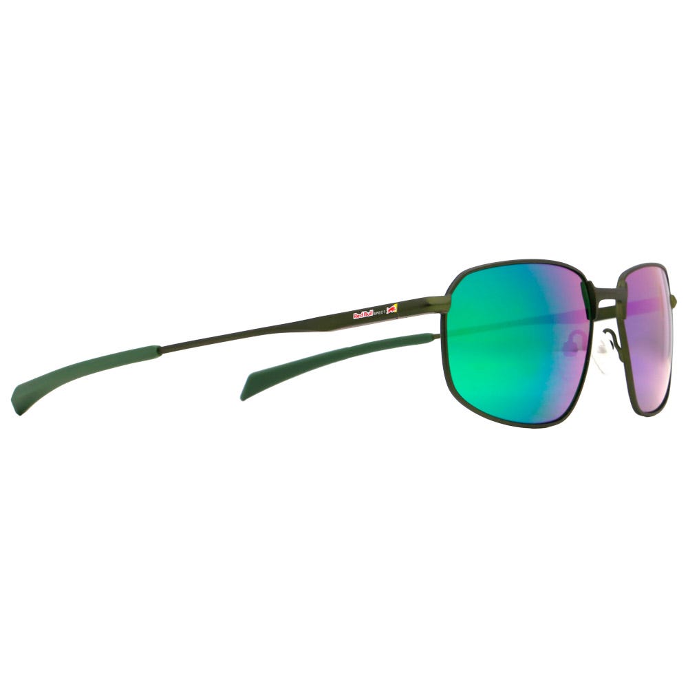 Redms Rectangular Metal Matt Dark Green Green Green Mirror Polarized
