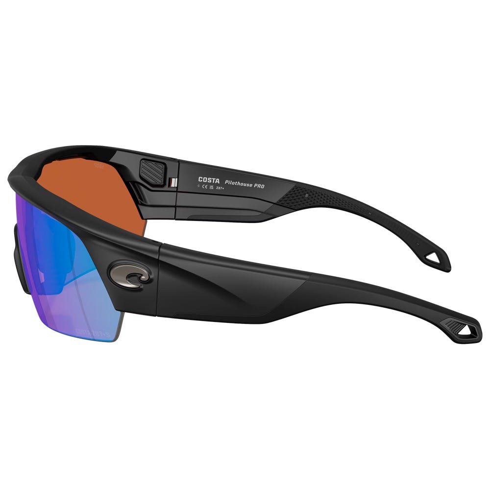 Pilothouse Pro Matte Black Green Mirror Polarized