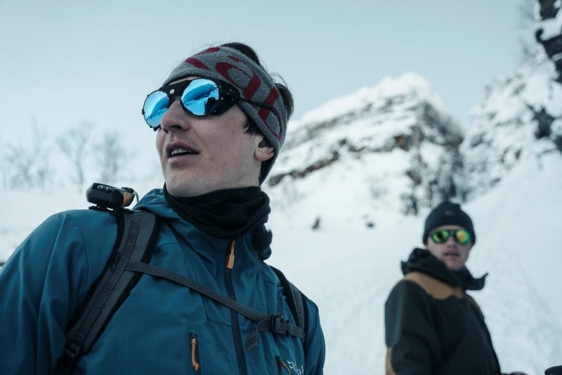 Bergsteiger auf einem Gletscher