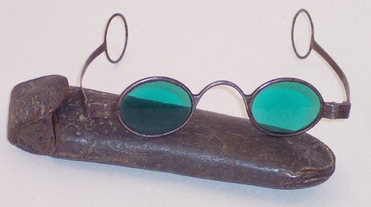 Antike getönte Brille aus dem 18. Jahrhundert