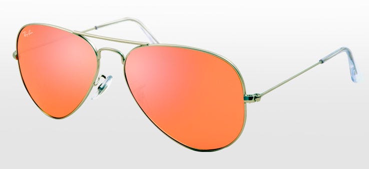 Authentische Ray-Ban Aviator Sonnenbrille in Dreiviertelansicht