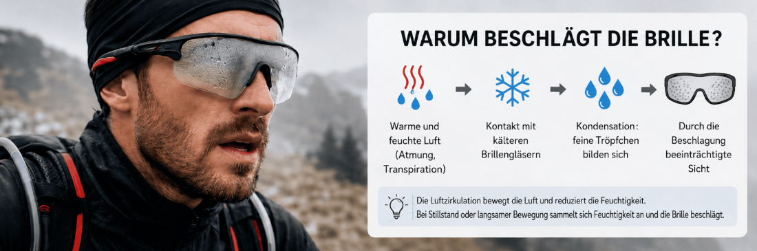 Warum Beschlag auf den Gläsern von Sportbrillen entsteht